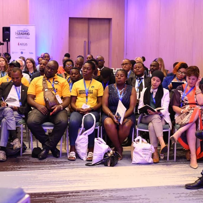 Community members gathered for a peace-building dialogue
